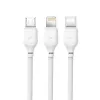XO kabal NB103 3in1 USB - Lightning + USB-C + microUSB 1,0 m 2,1A beli