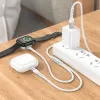 Bezicni punjac HOCO. CW54 2u1 za Apple Watch + kabal lightning (punjac za sat) beli