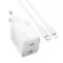 Adapter (Kucni punjac) HOCO. N42 2 x Type C + kabl Type C na Lightning PD QC 45W GaN beli