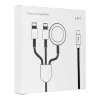 Kabl (kabal) 3in1 Type C na 2 x Lightning / Apple Watch 3W 2A C3168 1,2 m beli