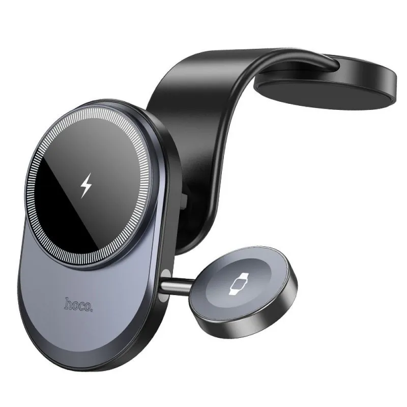 Auto drzac Hoco. HW28 2in1 (za kontrolnu tablu) sa bezicnim punjenjem 15W crni
