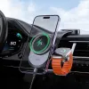 Auto drzac Hoco. HW28 2in1 (za kontrolnu tablu) sa bezicnim punjenjem 15W crni