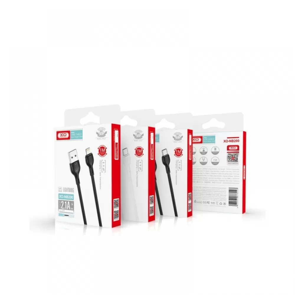 XO kabal NB200 USB - USB-C 1,0 m 2,1A crni