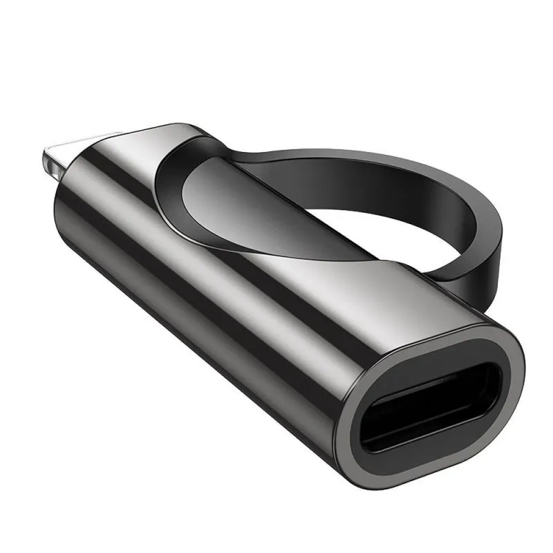 HOCO adapter Lightning (muski) na Type C (zenski) sa digitalnim displejem 2.4A 27W UA32B crni