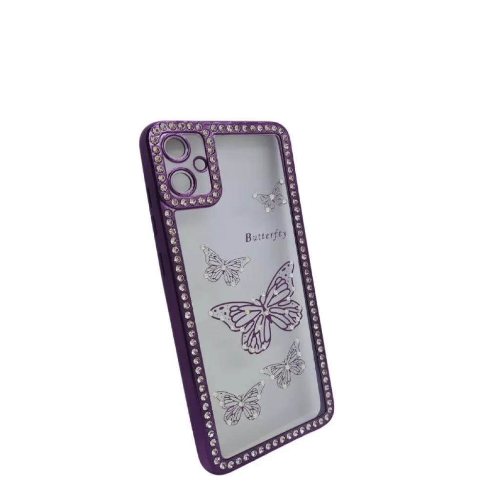 Futrola Butterfly Diamond za Samsung A055 Galaxy A05 ljubicasta