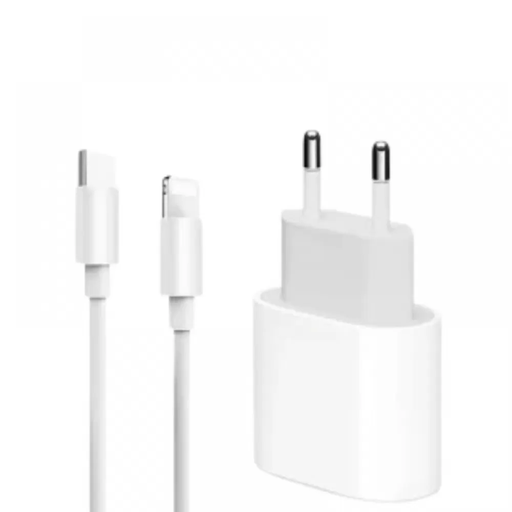 Kucni punjac za iPhone 14/13/12/11 PD Fast charger 20W 5A HQ REZ RE-40 sa kablom Type C na Lightning beli