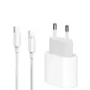 Kucni punjac za iPhone 14/13/12/11 PD Fast charger 20W 5A HQ REZ RE-40 sa kablom Type C na Lightning beli