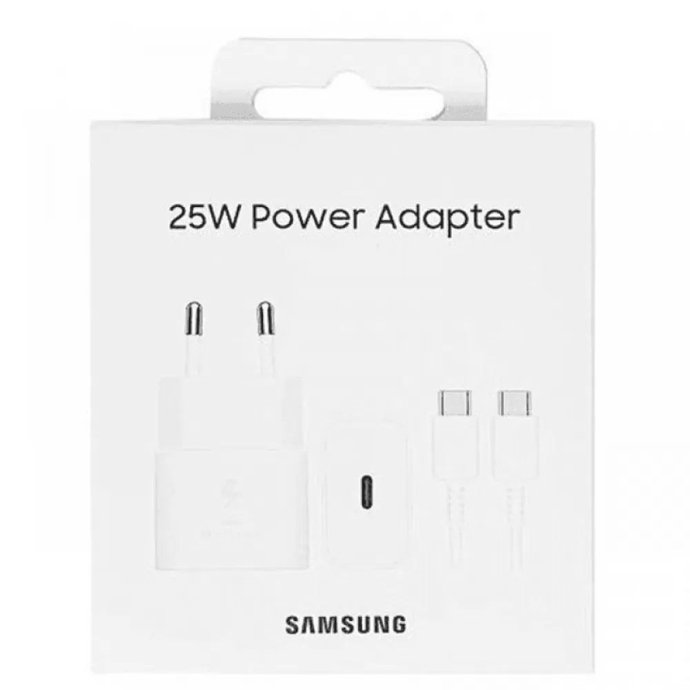 Kucni punjac Samsung 25W, 3A, 1 x USB-C, sa USB-C kablom EP-T2510XWEGEU beli