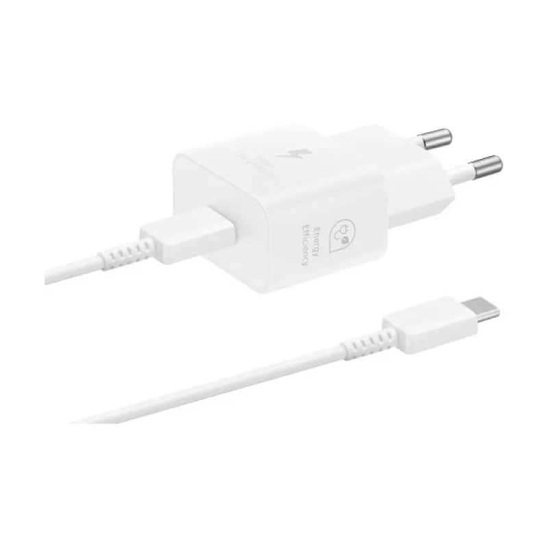 Kucni punjac Samsung 25W, 3A, 1 x USB-C, sa USB-C kablom EP-T2510XWEGEU beli