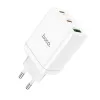 Hoco Kucni punjac adapter N33 2 x Type C + USB A PD QC3.0 3A 35W beli  