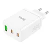 Hoco Kucni punjac adapter N33 2 x Type C + USB A PD QC3.0 3A 35W beli  