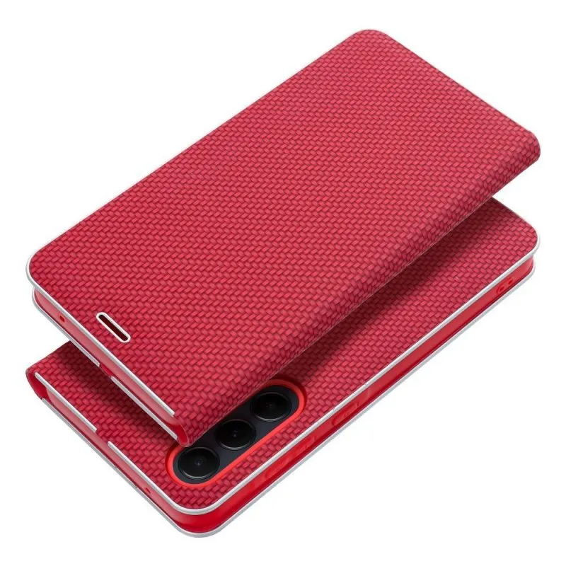 Futrola flip LUNA BOOK CARBON za Samsung A56 5G crvena