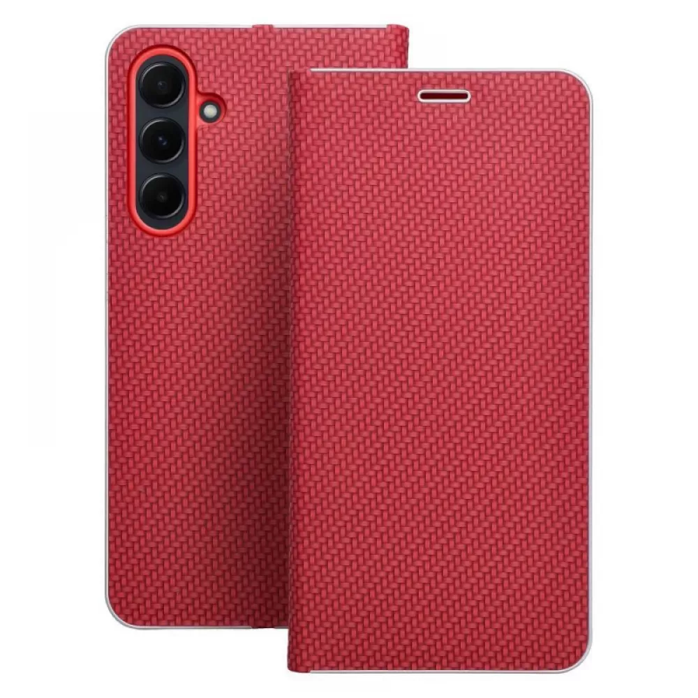 Futrola flip LUNA BOOK CARBON za Samsung A26 5G crvena