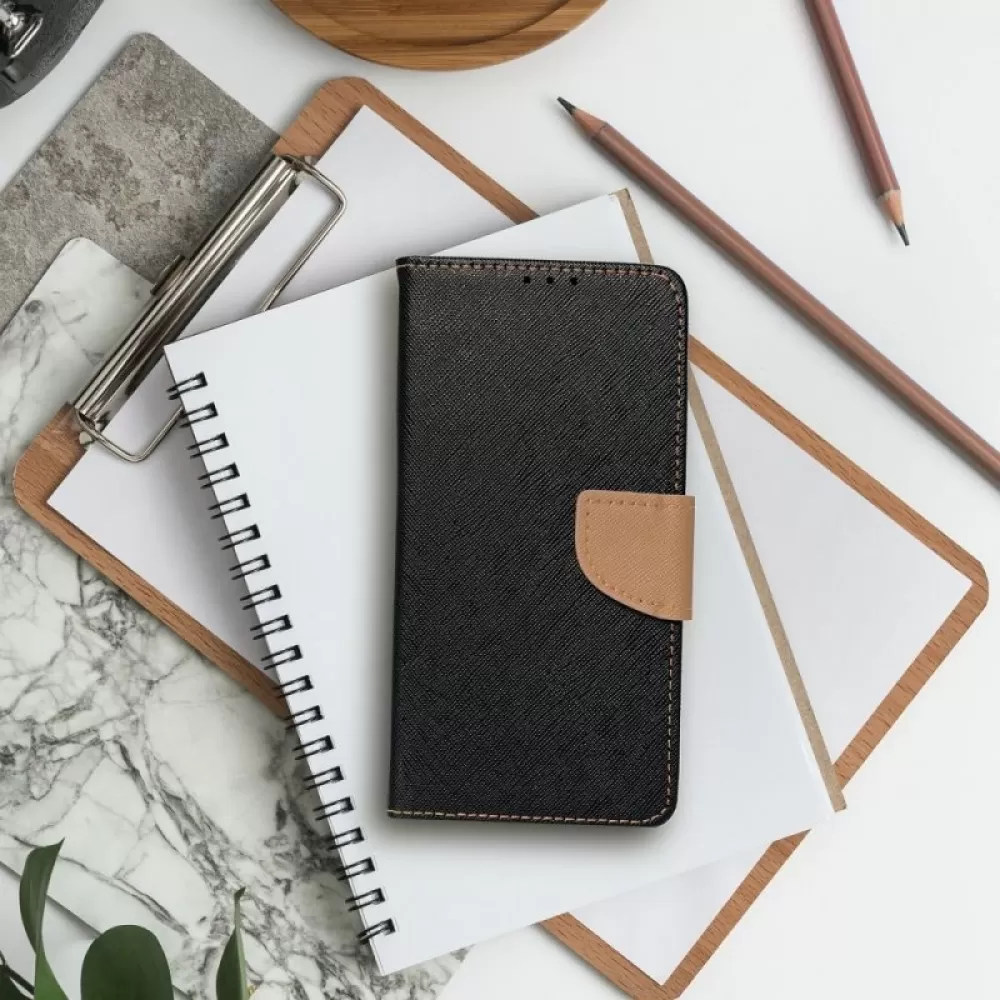 Futrola BI FOLD MERCURY (fancy book) za IPHONE 16 Plus crna sa zlatnim