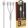 USB kabal LDNIO LC85 3in1 za Iphone lightning/2xmicro 1.2m srebrni