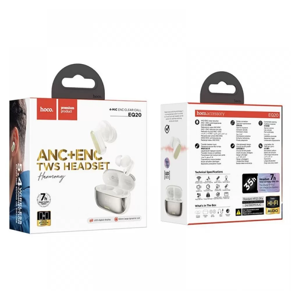 HOCO bezicne bluetooth slusalice TWS ANC + ENC EQ20 bez