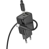 HOCO kucni punjac USB A + Type C + kabl Type C na Type C PD QC3.0 3A 30W N63 crni