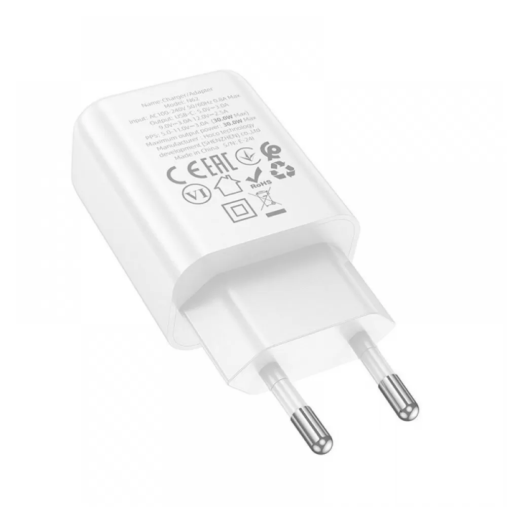 HOCO zidni punjac Type C PD QC 30W N62 beli
