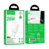 HOCO kucni punjac adapter Type C PD QC 20W N60 beli