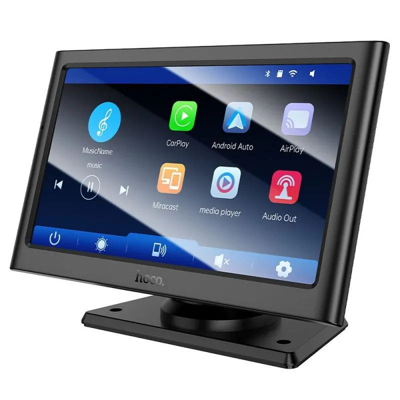 HOCO bezicni prenosni IPS auto ekran 7" HU2 crni