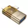 HOCO adapter OTG 2u1 Lightning (muski) / Type C (muski) na USB A (zenski) UA36E zlatni