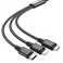 HOCO kabl 3u1 USB A na Lightning / Micro USB / Type C 2A X76 1 m crni