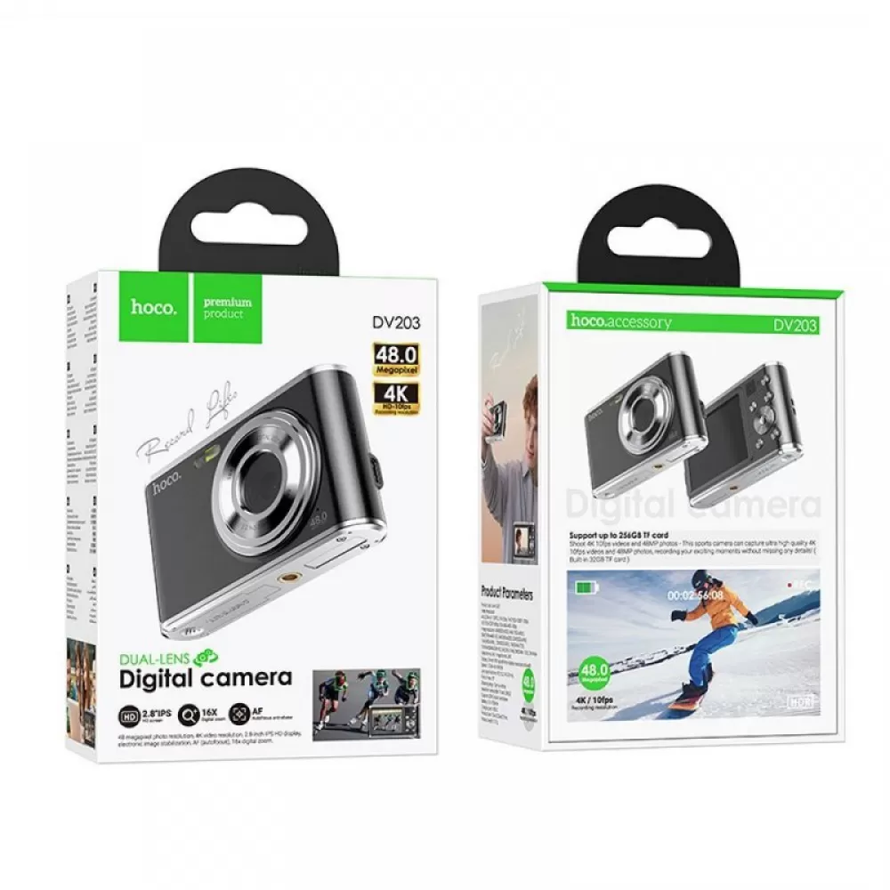 HOCO digitalni fotoaparat sa duplim objektivom 13M piksela DV203 crni