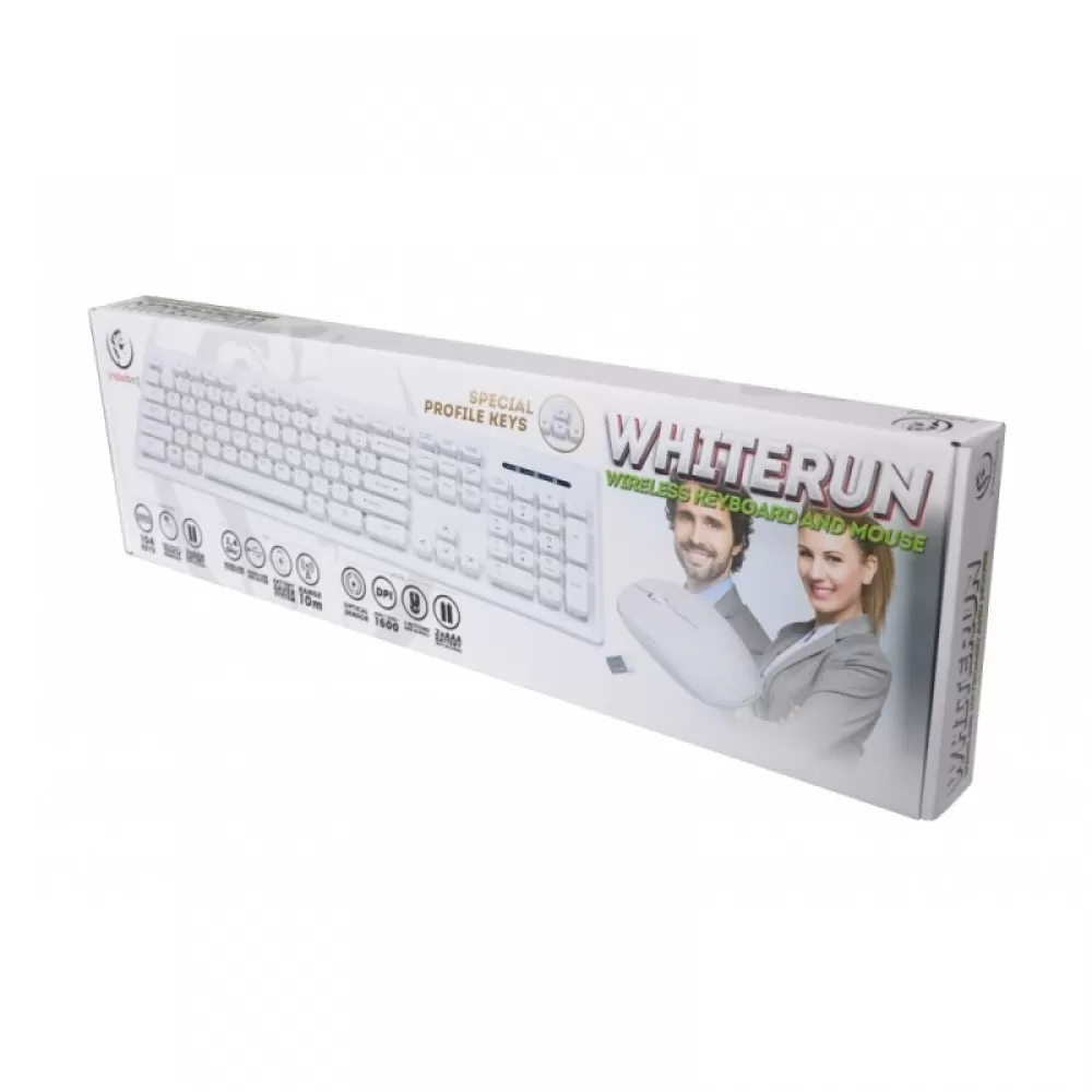 Rebeltec beĹľiÄŤni set: tastatura + miĹˇ WHITERUN beli