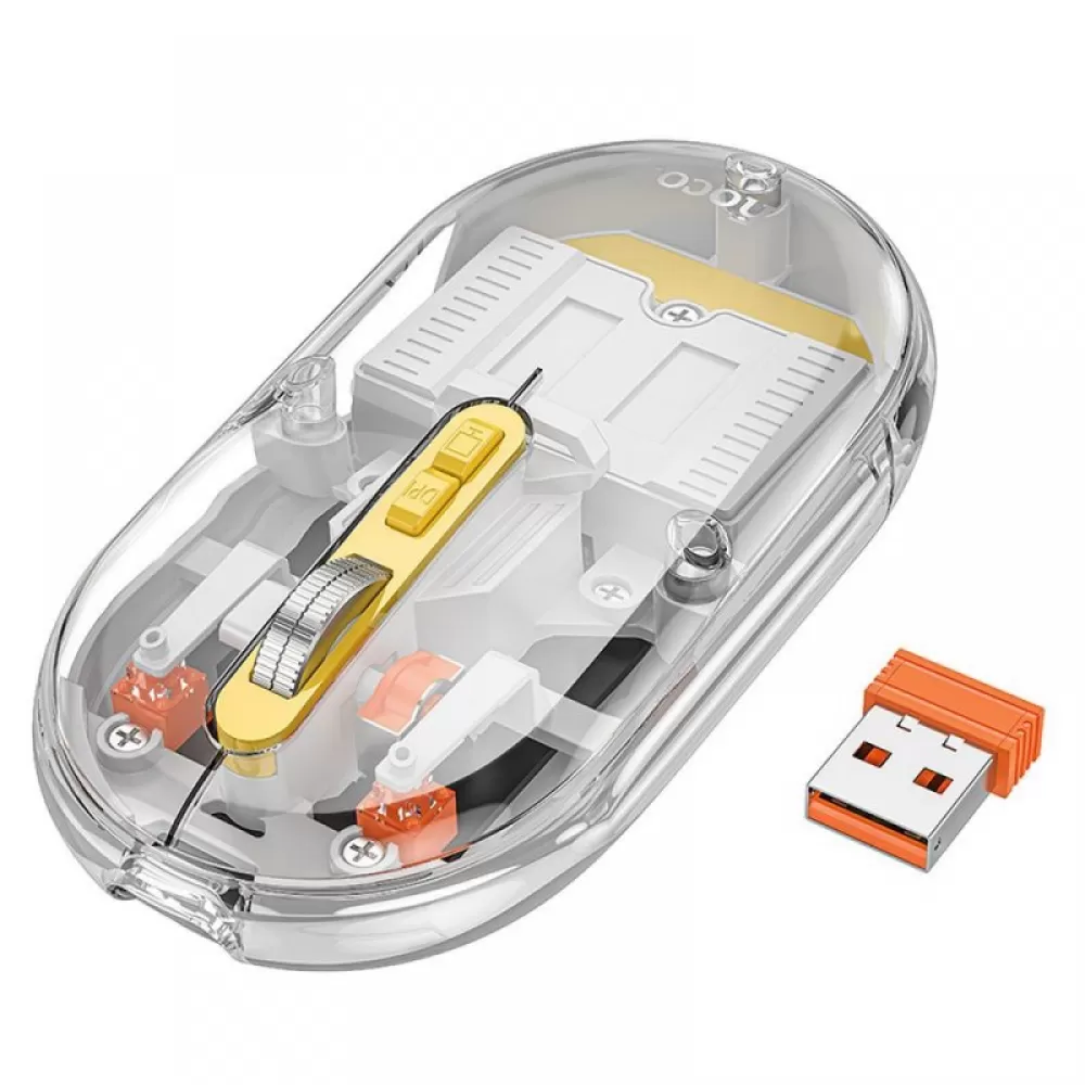 HOCO bezicni racunarski mis dvostruki rezim SILENT 2,4G 1600 dpi GM35 sivi