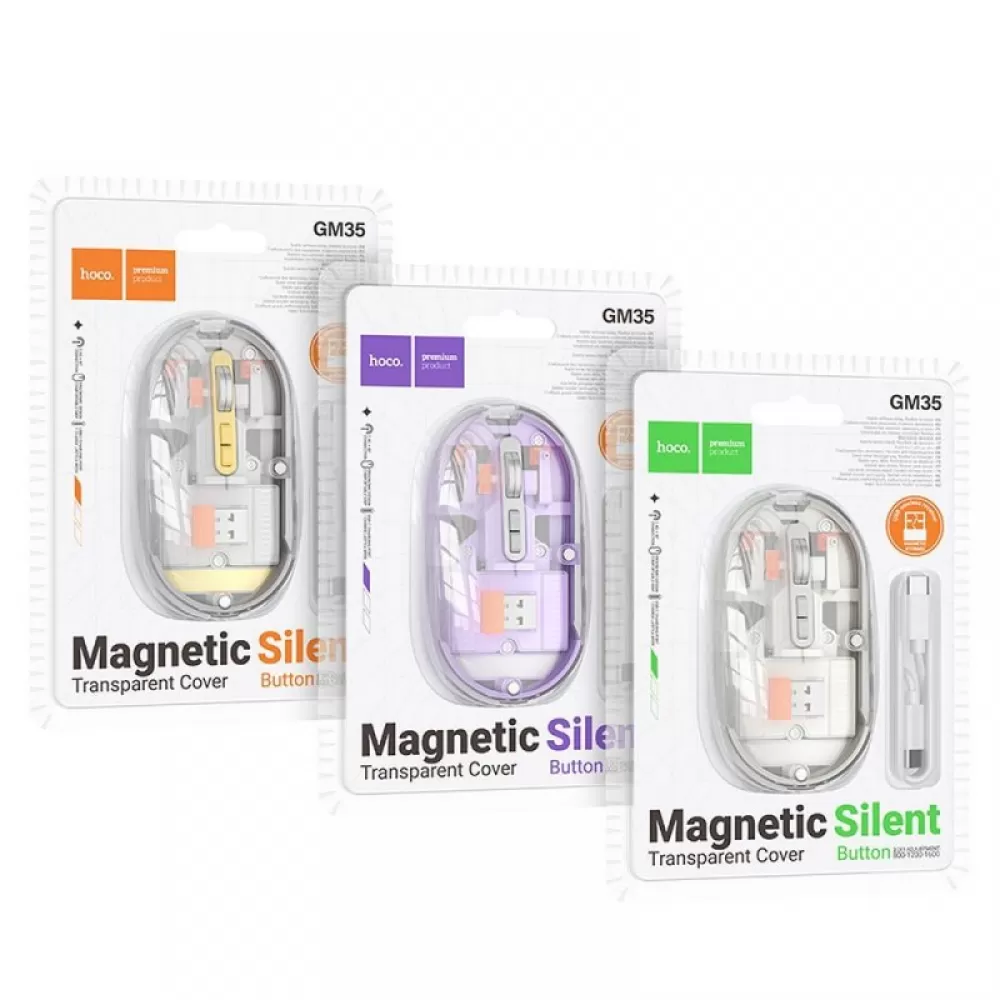 HOCO bezicni racunarski mis dvostruki rezim SILENT 2,4G 1600 dpi GM35 sivi