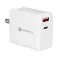 FORCELL F-ENERGY TFK-TC-45WPDAC kucni punjac 3u1 Type C + USB A PD QC4.0 3A 45W sa zamenjivim prikljuccima (EU / UK / US) beli