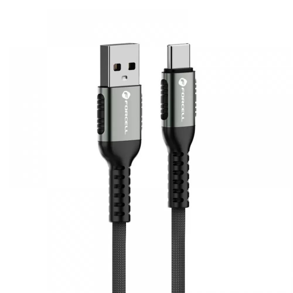 FORCELL kabal (kabl) F-ENERGY C256 USB A na Type C QC3.0 3A 66W Cafule 3 m crni