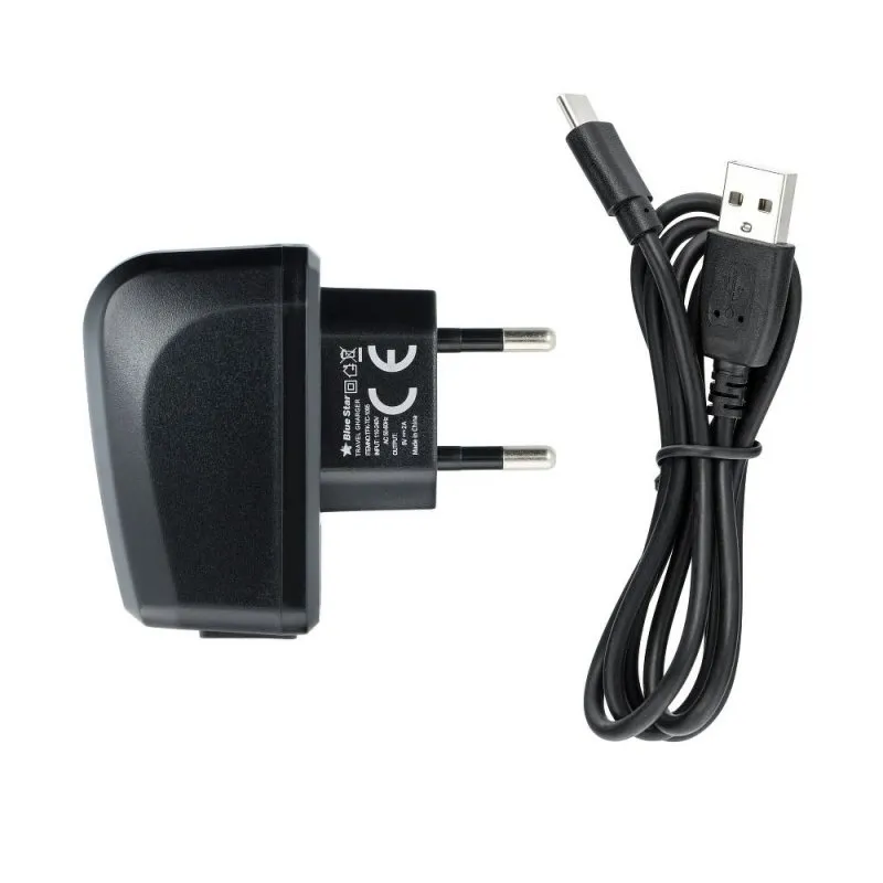 BLUE STAR LITE kucni punjac 2A 10W USB A + kabl USB A na Type C TFK-TC-1095B crni