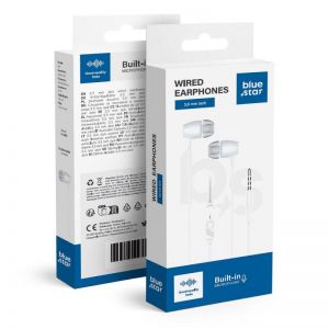 BLUE STAR zicne slusalice Jack 3,5 mm sa mikrofonom PA-E67 1,2 m bele