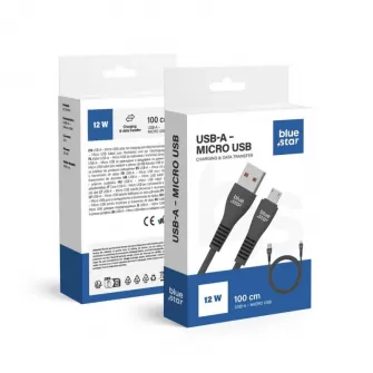 BLUE STAR kabl USB A na Micro USB 2A 12W DC99M 1 m crni