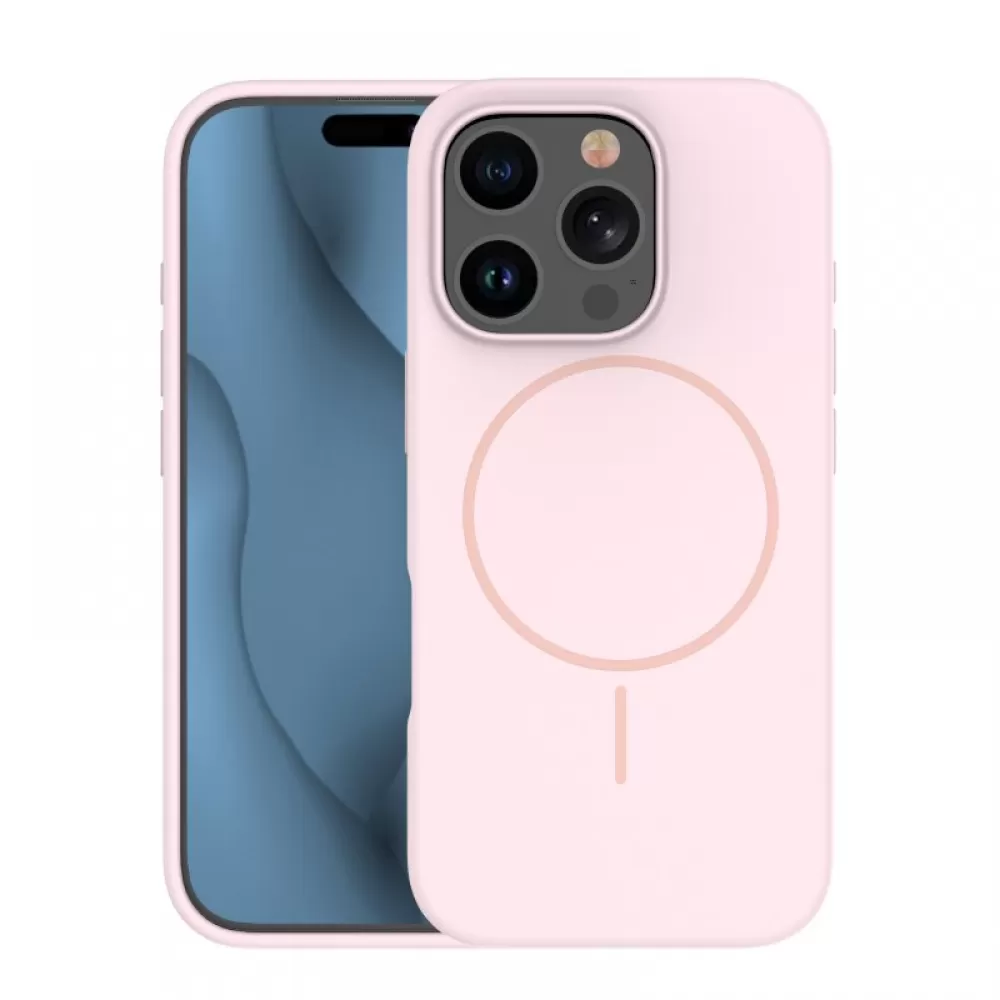 Futrola Silicone Thin Mag za iPhone 15 Pro (6.1) svetlo roze