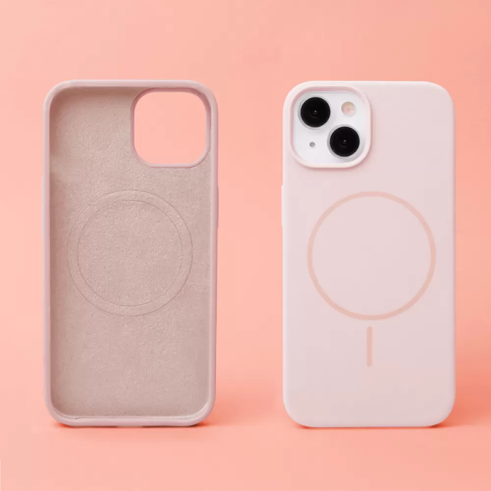 Futrola Silicone Thin Mag za iPhone 15 Pro (6.1) svetlo roze