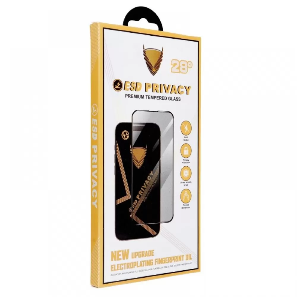 Zastitno staklo OG Premium Privacy za iPhone 16 Pro / iPhone 17 / iPhone 17 Pro crno