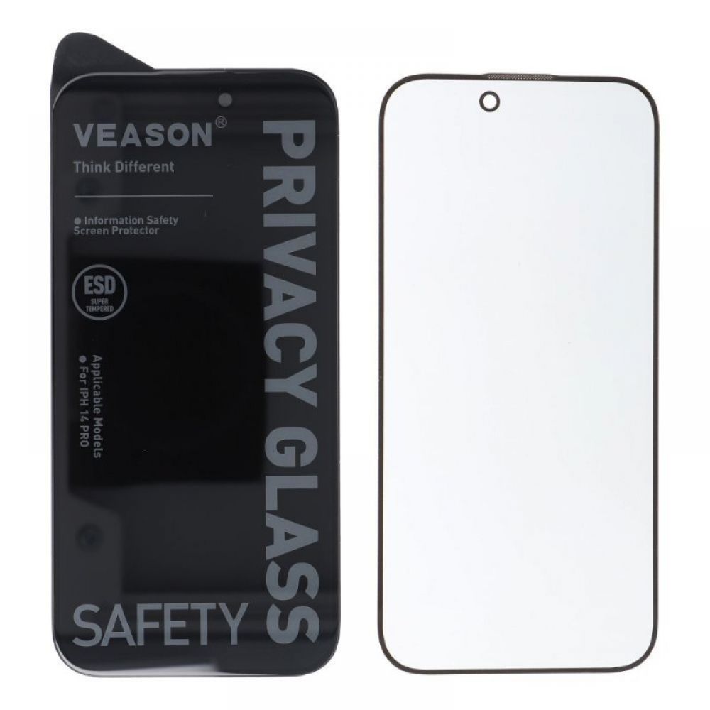 Zastitno staklo 6D Pro Privacy VEASON za iPhone 16 Pro crno