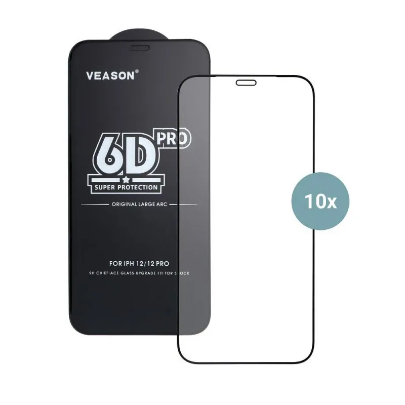 Zastitno staklo 6D Pro Veason (pakovanje 10 u 1) za Xiaomi Redmi 13C / Poco C65 crno