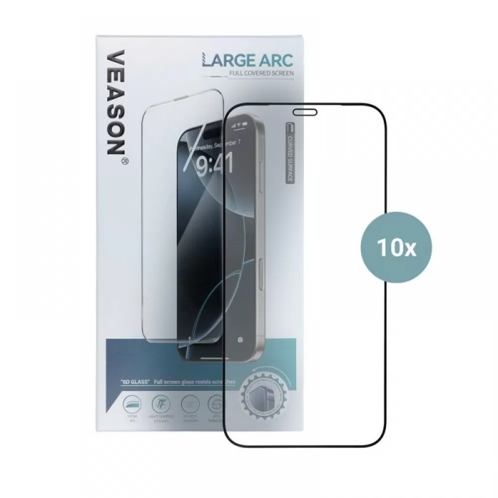 Zastitno staklo 6D Pro Veason (pakovanje 10 u 1) za Iphone XS Max / 11 Pro Max crno