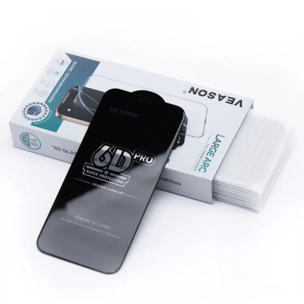 Zastitno staklo 6D Pro Veason (pakovanje 10 u 1) za Iphone 15 Pro Max crno