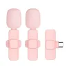 Bezicni lavalier mikrofon Type C dupli (2 u pakovanju) K1 roze