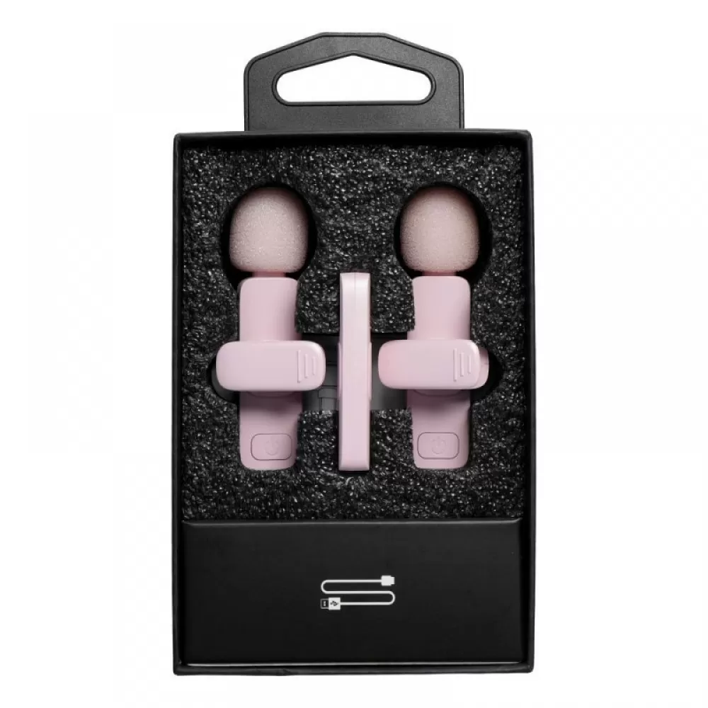 Bezicni lavalier mikrofon Lightning dupli (2 u pakovanju) K1 roze