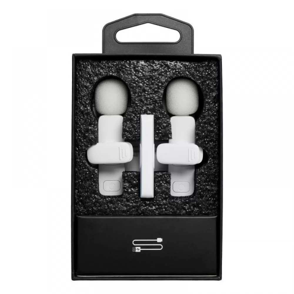 Bezicni lavalier mikrofon Lightning dupli (2 u pakovanju) K1 beli