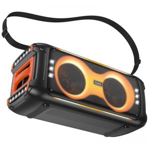 HOCO karaoke set bezicni zvucnik + 2 bezicna mikrofona LED 60W HA9 crni