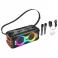 HOCO karaoke set Bluetooth zvucnik + 2 bezicna mikrofona LED 60W HA9 crni