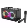 HOCO karaoke set bezicni zvucnik + 2 bezicna mikrofona LED 40W HA8 crni