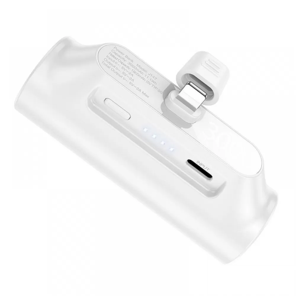 HOCO powerbank 3000 mAh sa integrisanim konektorom Lightning J147 beli
