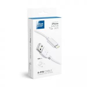 BLUE STAR LITE kabl 3A USB A na Lightning 1.2 m beli